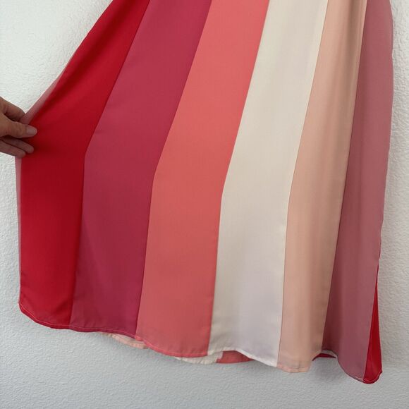 NWT Francesca’s Jun & Ivy Stripe Colorblock Mini Shift Slip Dress Pink Coral S - Picture 10 of 12